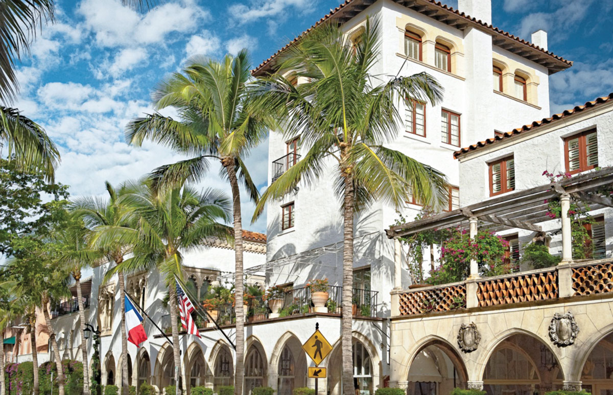 Villa Mizner, Addison Mizner's iconic five-story walkup off Worth Avenue in Palm Beach, was built in 1924 in true Mizner style with its stone and white stucco exterior, and wrought-iron balconies. (2013) by Merritt Hewitt.