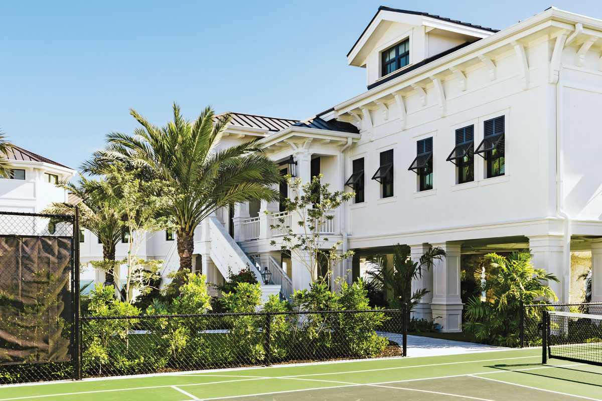 Time outdoors is a must for both inhabitants and guests alike. In addition to a tennis court, the property also boasts a miniature golf course, a white sand volleyball court, and a half-court for basketball.