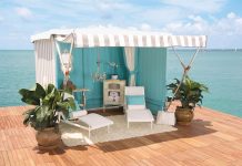Offering the ultimate in beachfront privacy, the St. Tropez cabana by Tuuci provides a luxurious space to soak up the seaside splendor