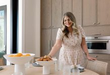 Adelyn Charles Collection founder Alex Thies with the line’s Judy bowls. Photo courtesy of Adelyn Charles Collection