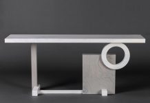 Featuring a geometric base, the Anito console nods to the Indonesian belief of spirits residing in nature